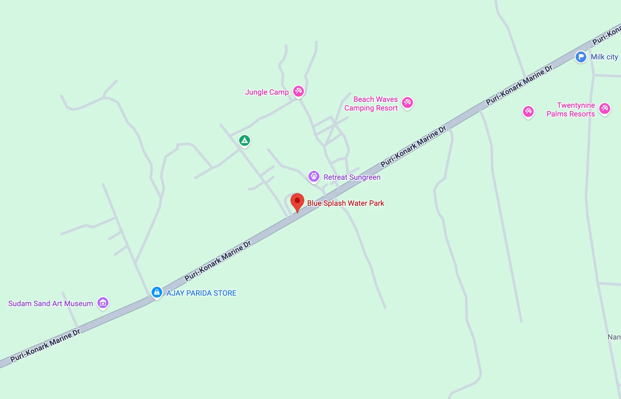 Blue Splash Waterpark location map